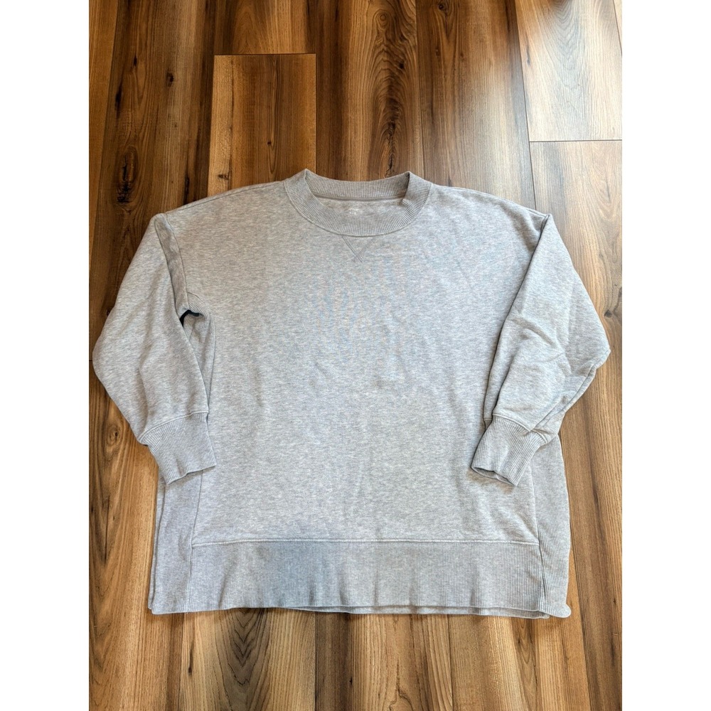 Aerie Mock Neck Sweatshirt Gray Women's Medium Oversized Cotton Blend Soft